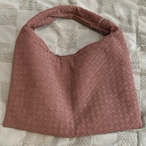 Intrecciato Suede Shoulder Bag